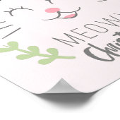 Meowy Kerstmis | Cute Cat, Antlers Poster (Hoek)