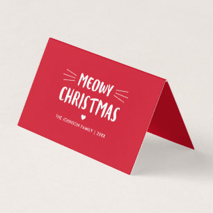 Meowy Kerstmis   Cute Cat Holiday Foto Kaart