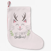 Meowy Kerstmis | Cute Cat Lovers Illustratie Kleine Kerstsok (Voorkant)