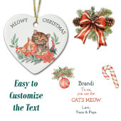 Meowy Kerstmis Cute Kitten Wreater Kinderen Keramisch Ornament