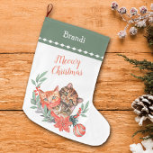 Meowy Kerstmis Cute Kitten Wreath Grote Kerstsok