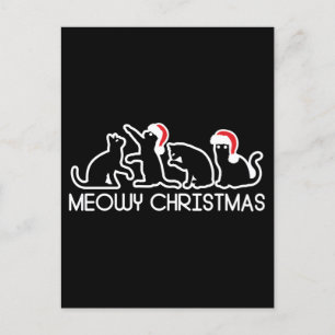 Meowy Kerstmis, Cute Santa Cats Xmas Season Briefkaart