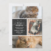 Meowy Kerstmis - Drie kattenfotocollage Aankondiging (Voorkant)