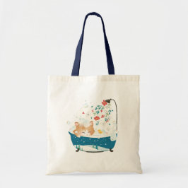 Meowy Kerstmis, een Keuty Cat Bubble Bath Tote Bag
