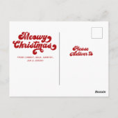 Meowy Kerstmis - Eenvoudige finale moderne fotofee Briefkaart (Achterkant)