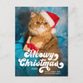 Meowy Kerstmis - Eenvoudige finale moderne fotofee Briefkaart (Voorkant)
