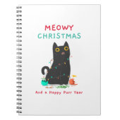 Meowy kerstmis en een gelukkig purperjaar notitieboek (Voorkant)