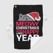 Meowy Kerstmis en Happy Nieuwjaar Golfhanddoek (Insitu)