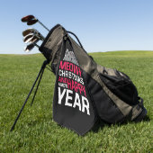 Meowy Kerstmis en Happy Nieuwjaar Golfhanddoek (Groen)