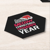 Meowy Kerstmis en Happy Nieuwjaar Kartonnen Onderzetters (Schuin)