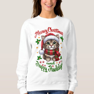 Meowy Kerstmis en Happy Pawholidays Groeten Trui