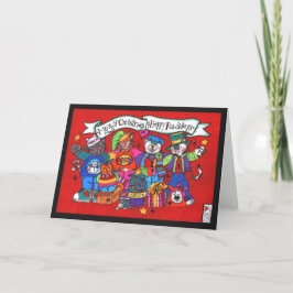 Meowy Kerstmis en Happy Pawlidays Kaart