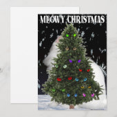 Meowy Kerstmis Feestdagenkaart (Voorkant / Achterkant)