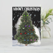 Meowy Kerstmis Feestdagenkaart (Staand voorkant)