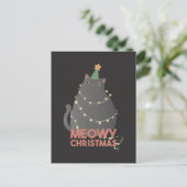 Meowy Kerstmis Feestdagenkaart (Staand voorkant)