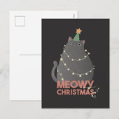 Meowy Kerstmis Feestdagenkaart (Voorkant / Achterkant)