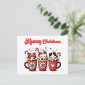 meowy kerstmis feestdagenkaart (Staand voorkant)