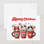 meowy kerstmis feestdagenkaart (Voorkant / Achterkant)