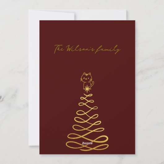 Meowy kerstmis feestdagenkaart (Achterkant)