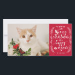 Meowy Kerstmis Feestdagenkaart<br><div class="desc">Wens je vrienden en familie een vrolijk kerstfeest met een persoonlijke feestelijke fotokaart met de naam en de foto van je kat!</div>