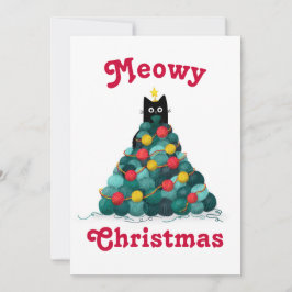 Meowy Kerstmis Feestdagenkaart
