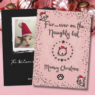 Meowy kerstmis feestdagenkaart