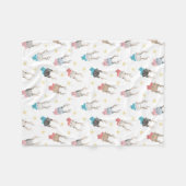 'Meowy Kerstmis'-feestkat in Antlers Patroon Fleece Deken (Voorkant (Horizontaal))