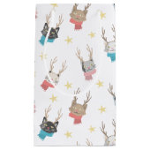 'Meowy Kerstmis'-feestkat in Antlers Patroon Klein Cadeauzakje (Voorkant)