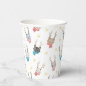 'Meowy Kerstmis'-feestkat in Antlers Patroon Papieren Bekers (Rechts)