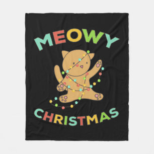 Meowy Kerstmis Fleece Deken