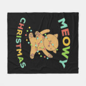 Meowy Kerstmis Fleece Deken (Voorkant (Horizontaal))