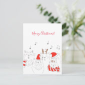 Meowy Kerstmis! Funny Cats/Personalized Briefkaart (Staand voorkant)