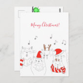 Meowy Kerstmis! Funny Cats/Personalized Briefkaart (Voorkant / Achterkant)