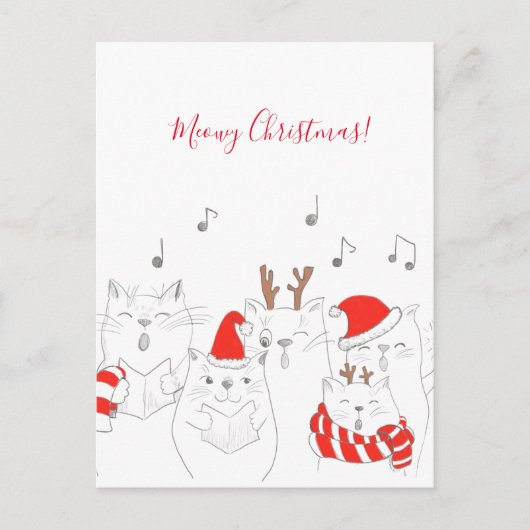 Meowy Kerstmis! Funny Cats/Personalized Briefkaart (Voorkant)