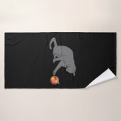 Meowy Kerstmis Funny Gray Cat Badhanddoek (Badhanddoek)