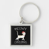 Meowy Kerstmis - Funny Kerstmis 2022 Sleutelhanger (Voorkant)