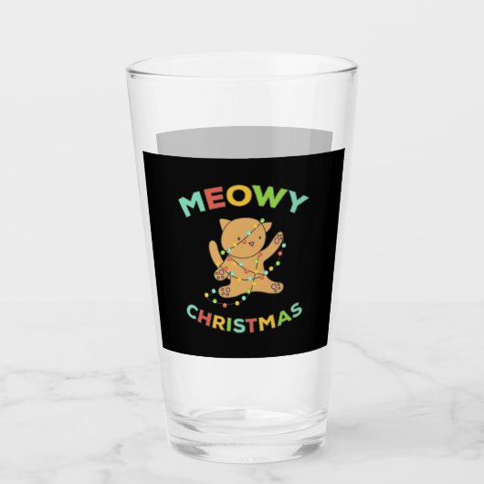 Meowy Kerstmis Glas (Voorkant)