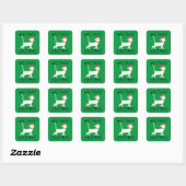 Meowy Kerstmis - Grappig kerstfeest Vierkante Sticker (Vel)