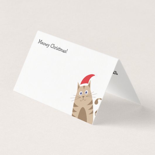 Meowy Kerstmis grappige cartoon santa claus cat Kaart (Voorkant)