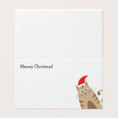 Meowy Kerstmis grappige cartoon santa claus cat Kaart (Buitenkant ongevouwen)