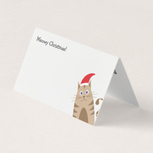 Meowy Kerstmis grappige cartoon santa claus cat Kaart