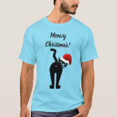 Meowy Kerstmis Grappige Kat Humoristisch T-shirt (Voorkant)