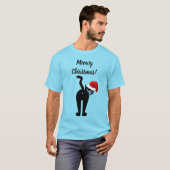 Meowy Kerstmis Grappige Kat Humoristisch T-shirt (Voorkant volledig)