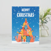 Meowy Kerstmis, grappige kerstkaart (Staand voorkant)