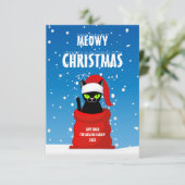 Meowy Kerstmis, grappige kerstkaart (Staand voorkant)