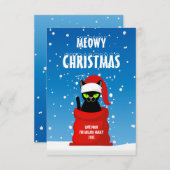 Meowy Kerstmis, grappige kerstkaart (Voorkant / Achterkant)