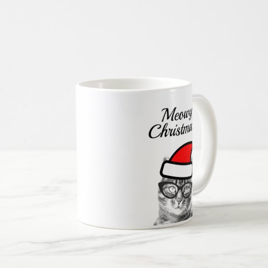 Meowy Kerstmis grappige mok voor kerstkoffie (Voorkant rechts)