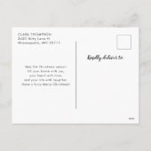 Meowy Kerstmis grillige kat met gewei Foto Feestdagenkaart (Achterkant)