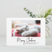 Meowy Kerstmis Groeten van Uw Huisdier Kat Feestdagenkaart (Staand voorkant)