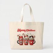meowy kerstmis grote tote bag (Voorkant)